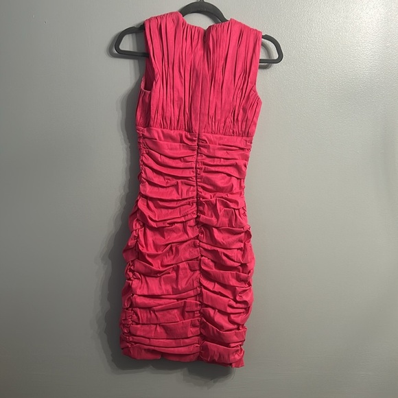 Calvin Klein Pink Ruched Bodycon Mini Dress SZ 2 - Picture 5 of 9